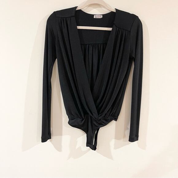 Free People Turnt Thong BodySuit Long Sleeves Women’s size XS Black - Picture 1 of 10